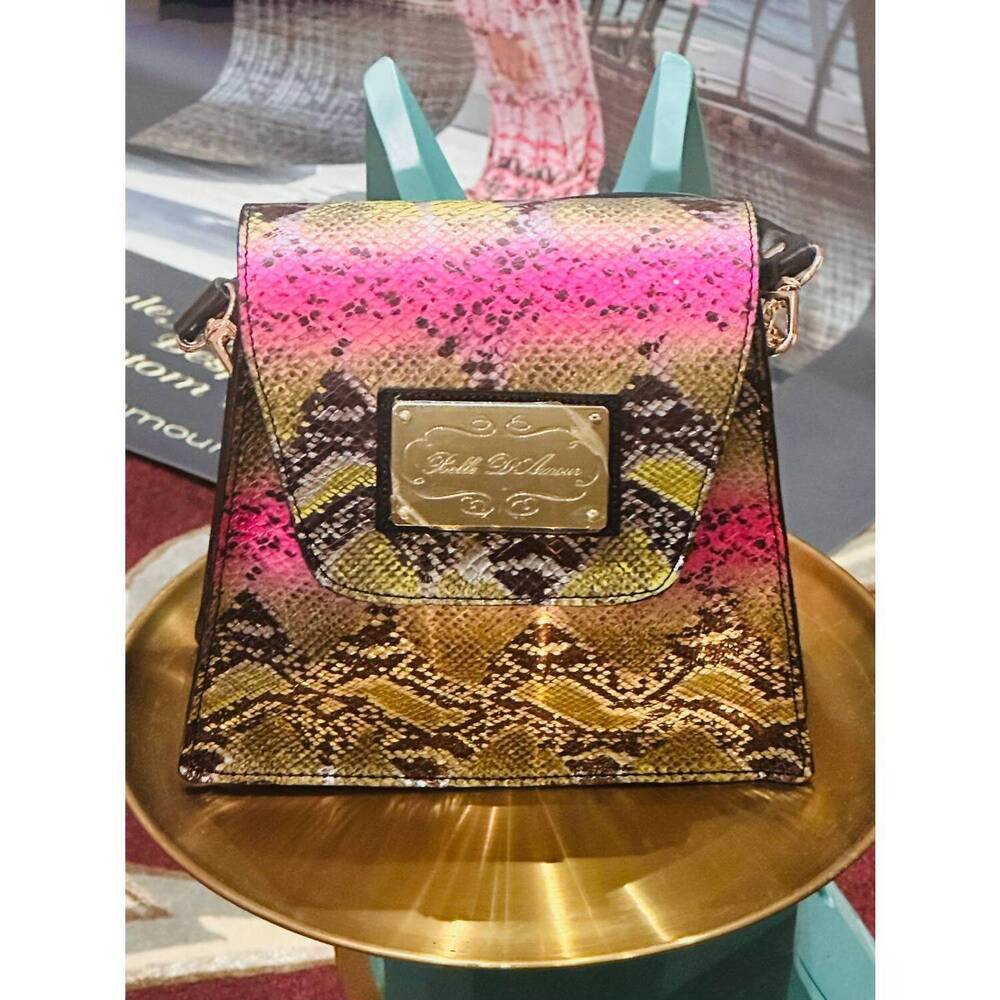 NEW BELLE D'AMOUR women's the kiki handbag in pink/gold